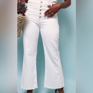 Rollas Eastcoast Crop Flare in Vintage White size 28